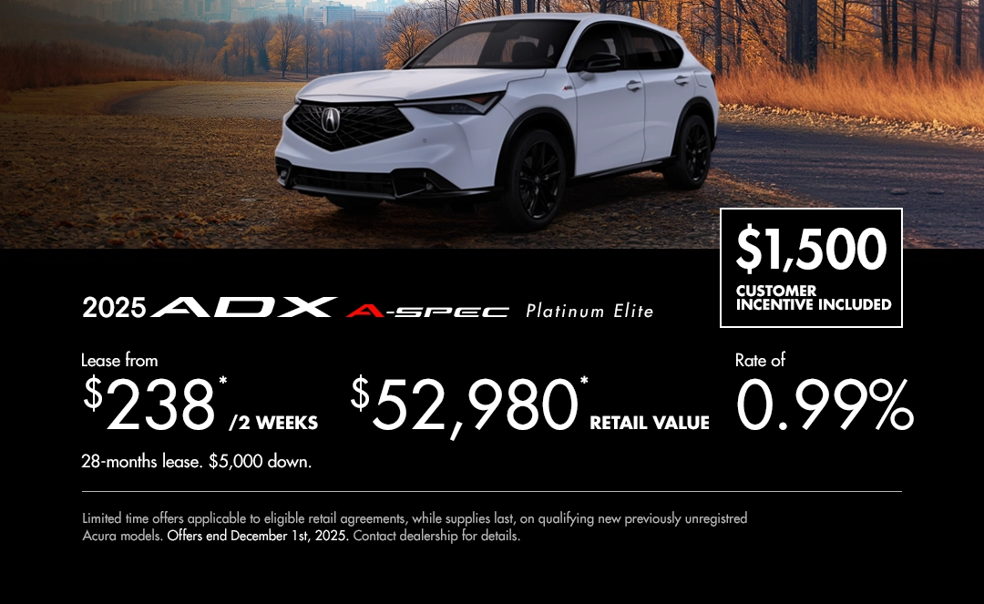 Bannière de Promotion Acura ADX 2025